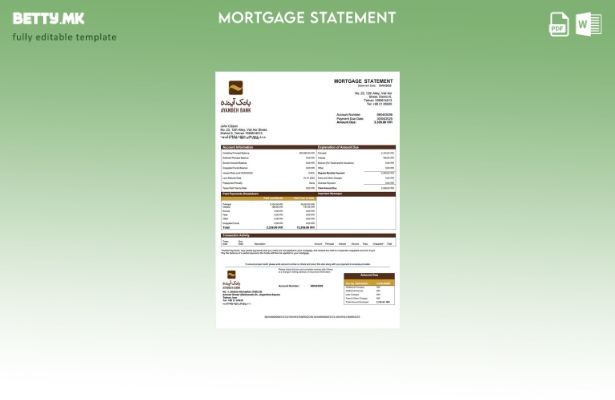 модерен стил Иран Ајадех банка за хипотека шаблон Word и PDF шаблон